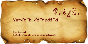 Veréb Árpád névjegykártya