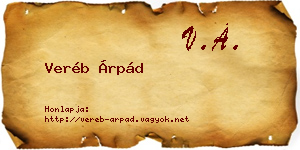 Veréb Árpád névjegykártya